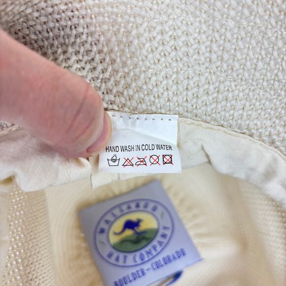 Wallaroo Victoria Sun Hat OS Beige White Travel Outdoor vacation resort - Picture 9 of 10